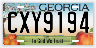 GA license plate CXY9194