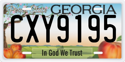 GA license plate CXY9195