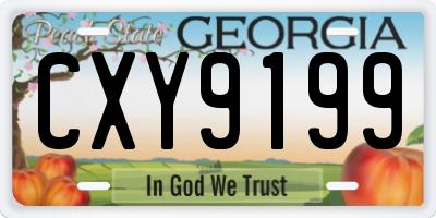 GA license plate CXY9199