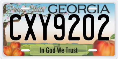 GA license plate CXY9202