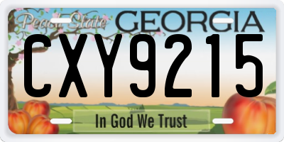 GA license plate CXY9215