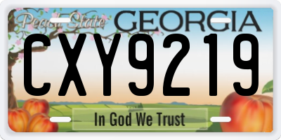 GA license plate CXY9219