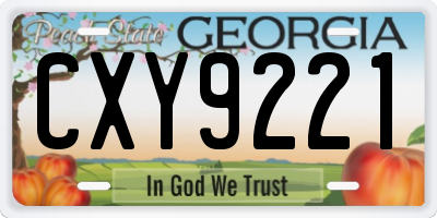 GA license plate CXY9221