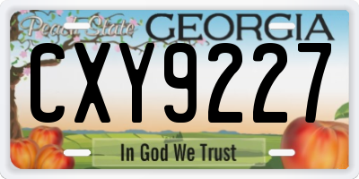 GA license plate CXY9227