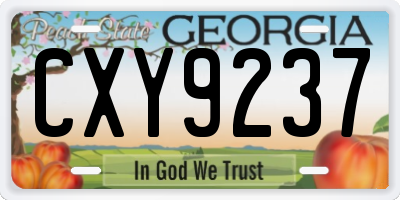 GA license plate CXY9237