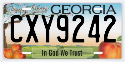 GA license plate CXY9242
