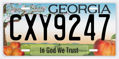 GA license plate CXY9247