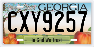 GA license plate CXY9257