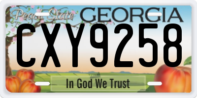 GA license plate CXY9258