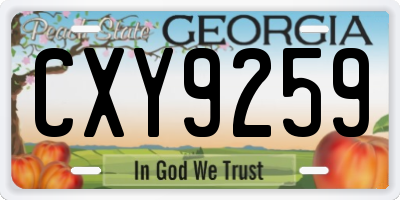 GA license plate CXY9259