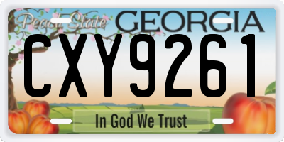 GA license plate CXY9261