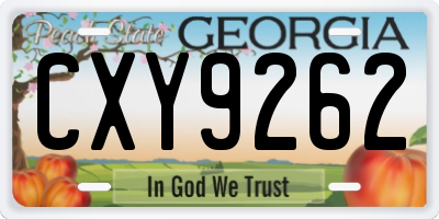 GA license plate CXY9262