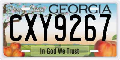 GA license plate CXY9267