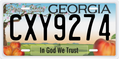 GA license plate CXY9274