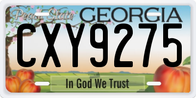 GA license plate CXY9275