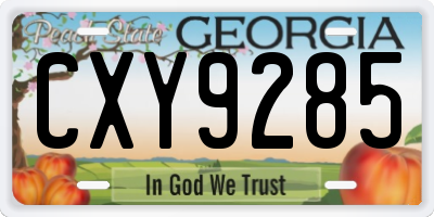 GA license plate CXY9285