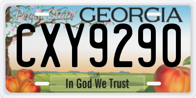 GA license plate CXY9290