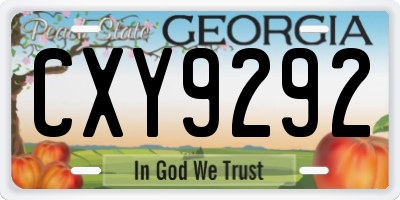 GA license plate CXY9292