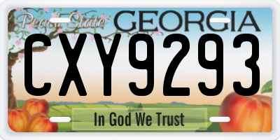GA license plate CXY9293