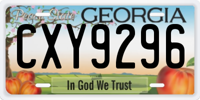 GA license plate CXY9296