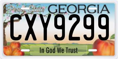 GA license plate CXY9299