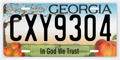 GA license plate CXY9304
