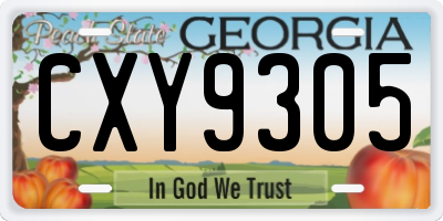GA license plate CXY9305