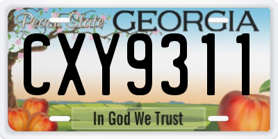 GA license plate CXY9311