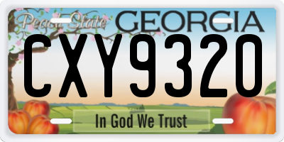 GA license plate CXY9320