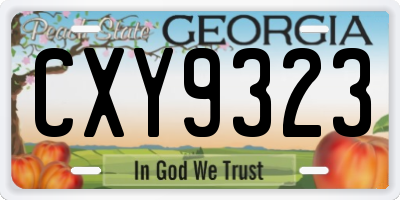 GA license plate CXY9323