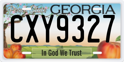 GA license plate CXY9327