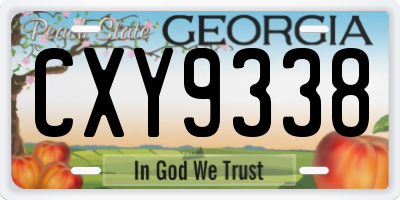 GA license plate CXY9338