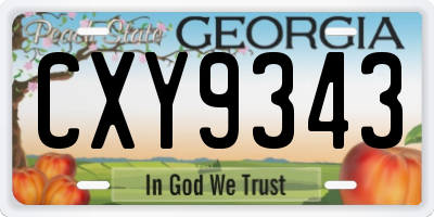 GA license plate CXY9343