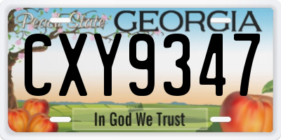 GA license plate CXY9347