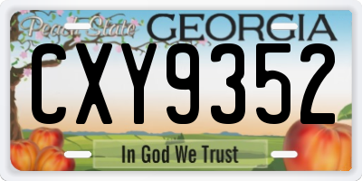GA license plate CXY9352