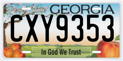 GA license plate CXY9353