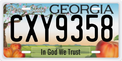 GA license plate CXY9358