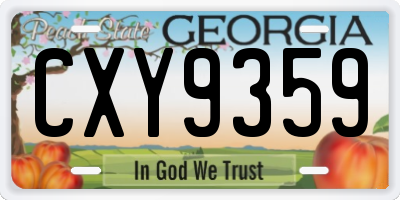 GA license plate CXY9359