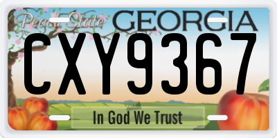 GA license plate CXY9367