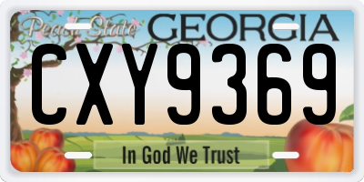 GA license plate CXY9369