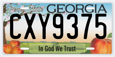 GA license plate CXY9375