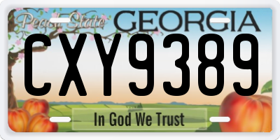 GA license plate CXY9389