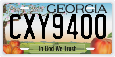 GA license plate CXY9400