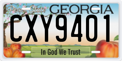 GA license plate CXY9401