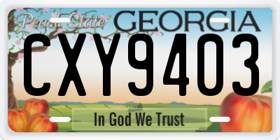 GA license plate CXY9403