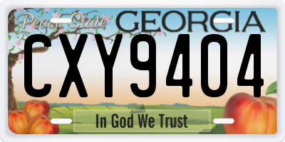 GA license plate CXY9404