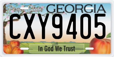 GA license plate CXY9405