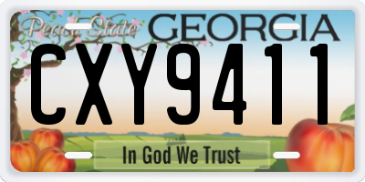 GA license plate CXY9411