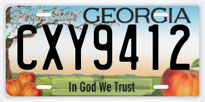 GA license plate CXY9412