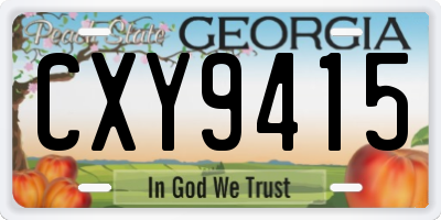 GA license plate CXY9415